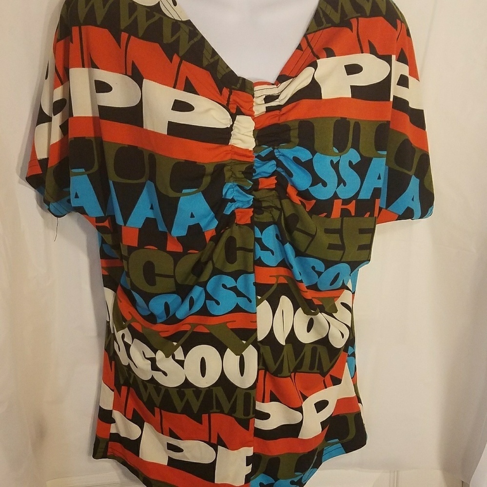 Radio Days vneck cinched on chest blouse sz Med